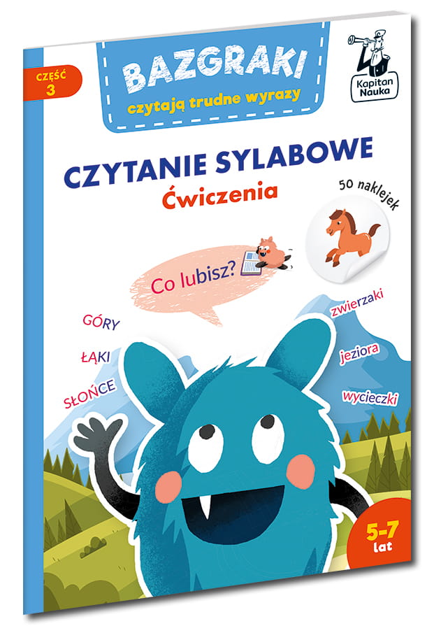 Kapitan Nauka: Bazgraki czytają trudne wyrazy. Czytanie sylabowe. Ćwiczenia