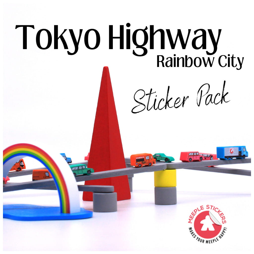 Meeple Stickers: zestaw naklejek do Tokyo Highway - Rainbow City
