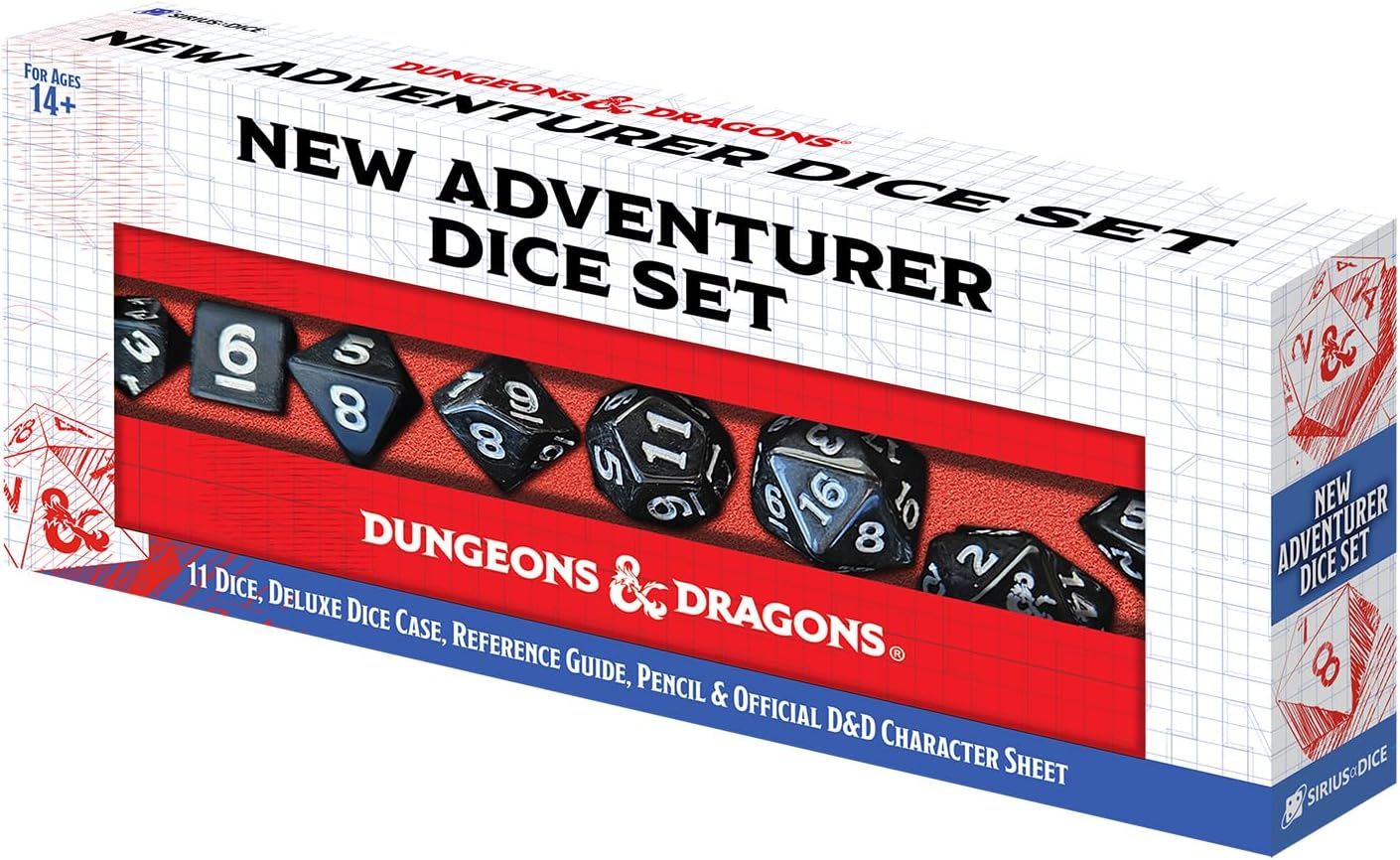 Dungeons & Dragons - zestaw kości New Adventurer (Black)