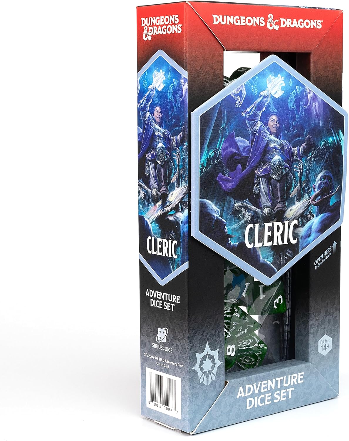 Dungeons & Dragons - zestaw kości Adventure (Cleric: Green)