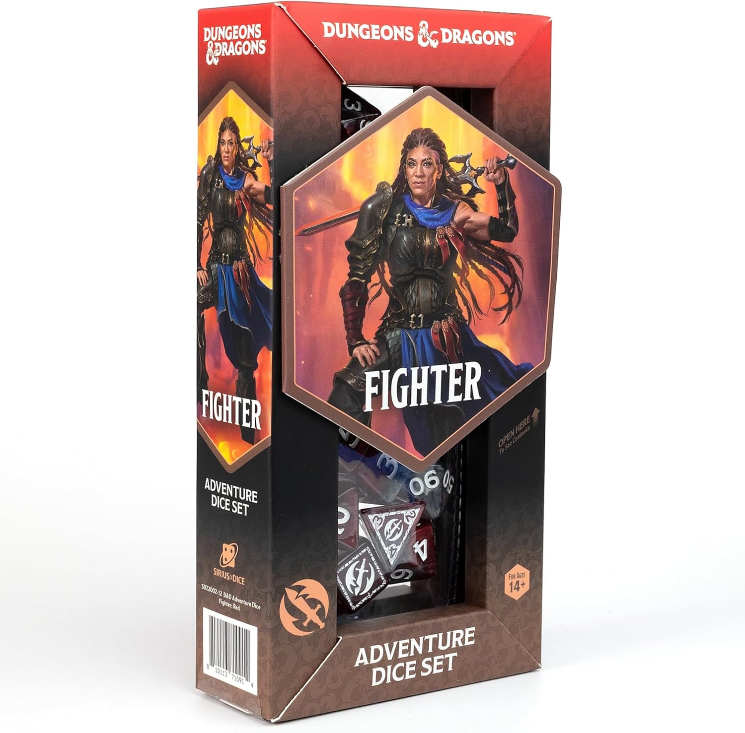 Dungeons & Dragons - zestaw kości Adventure (Fighter: Red)