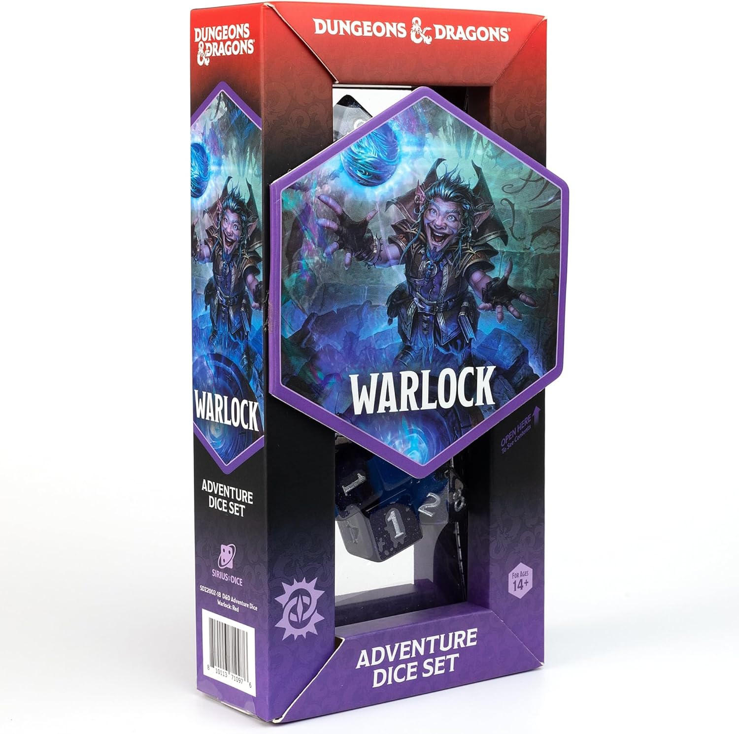Dungeons & Dragons - zestaw kości Adventure (Warlock: Purple)