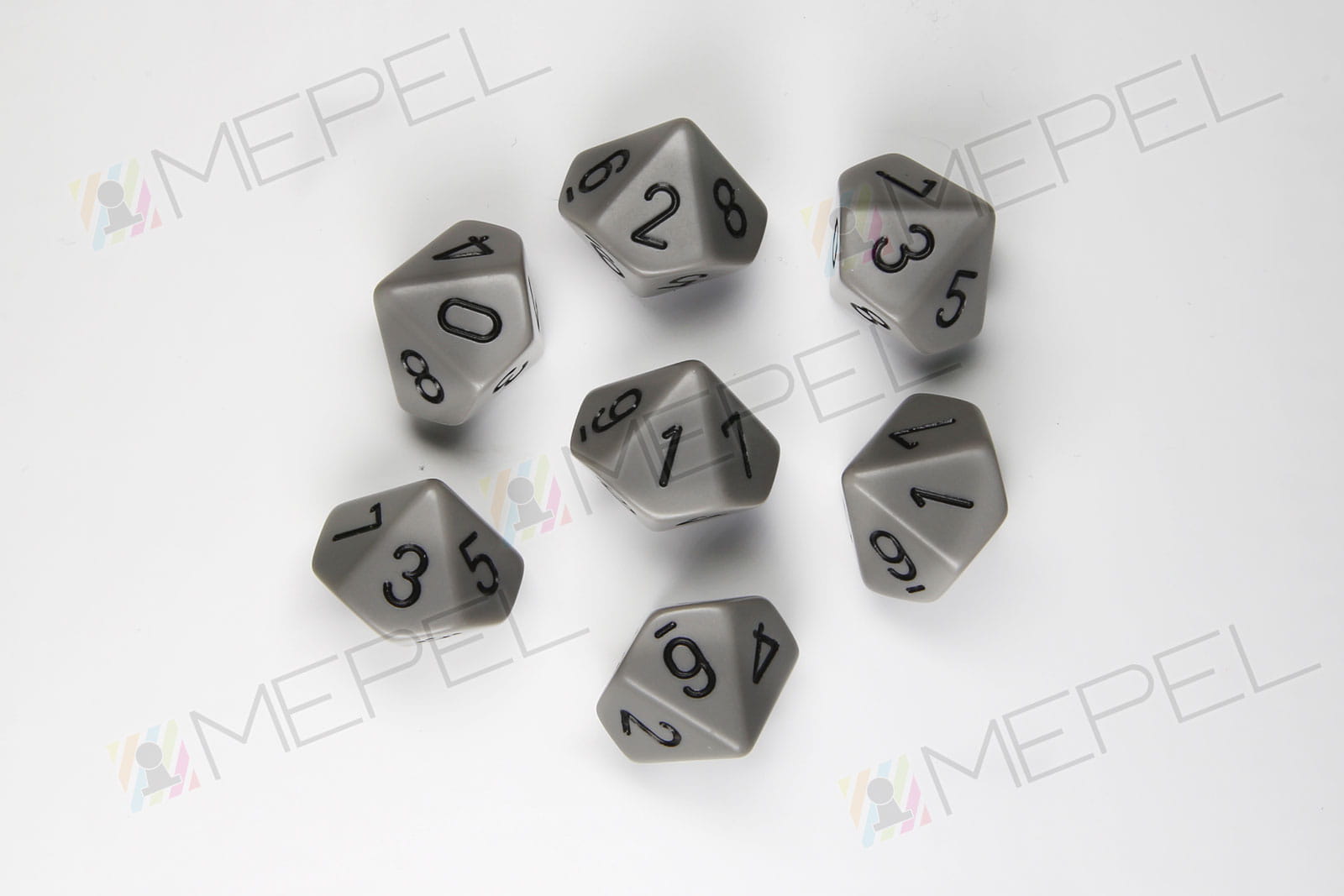 Kości Chessex - kostka k10 Opaque Grey/black