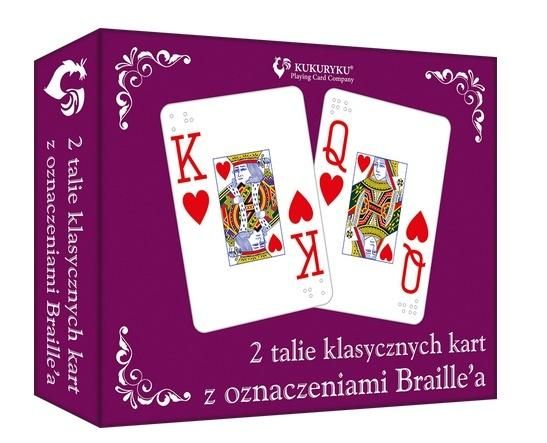 Karty do gry klasyczne ze znakami Braille'a