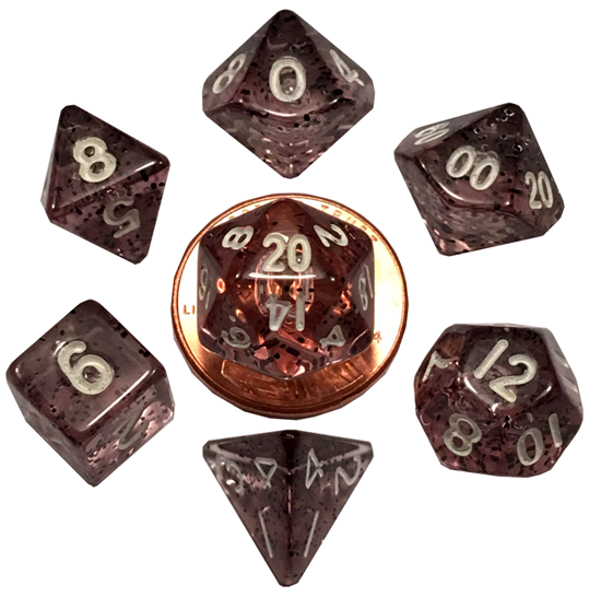 Kości Fanroll - zestaw 7 mini kostek Ethereal Black (10mm)