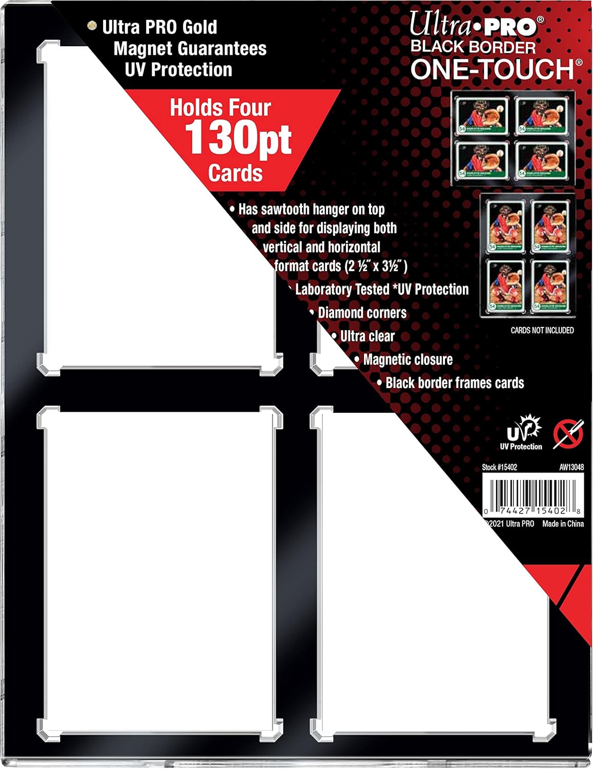 Ekspozytor magnetyczny Ultra-Pro: Ramka na 4 karty - Czarna (UV One-Touch 130PT)