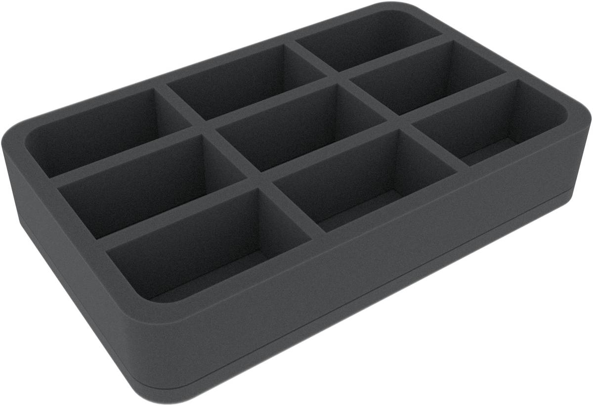Felherr: Organizer z pianki - 275 mm x 172 mm x 50 mm - 9 przegródek (80x45mm)