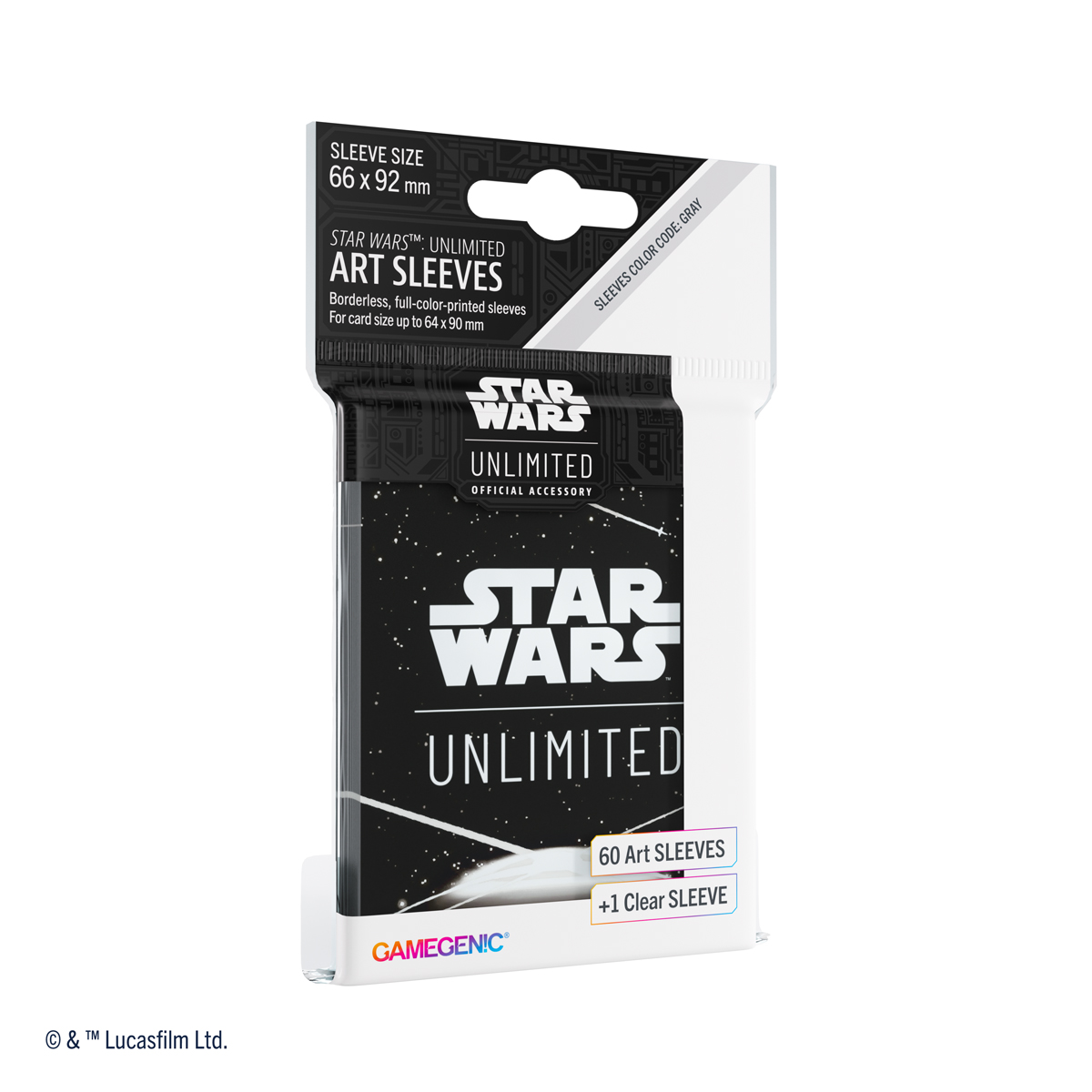 Koszulki na karty Gamegenic: Star Wars Unlimited - Art Back White (66x92 mm) - 60 sztuk