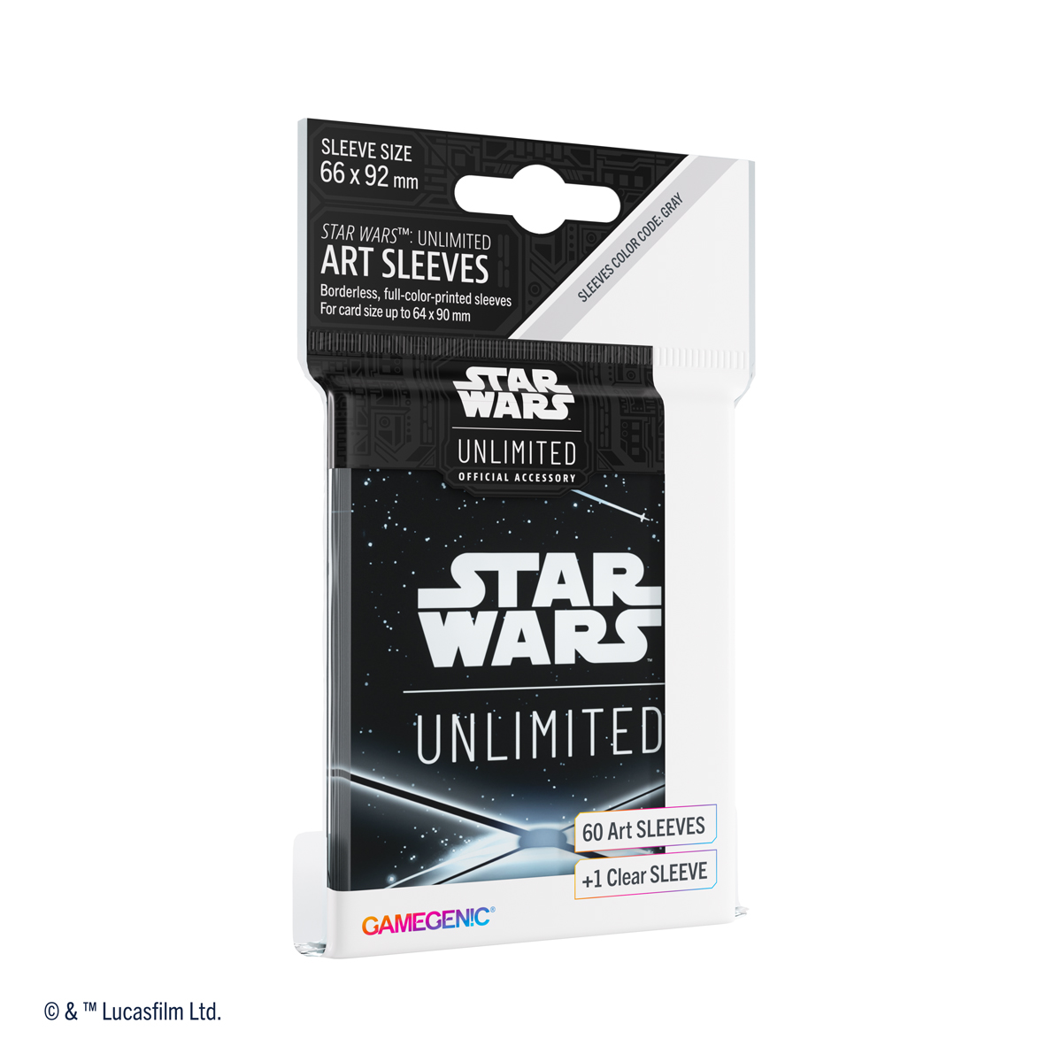 Koszulki na karty Gamegenic: Star Wars Unlimited - Art Back Black (66x92 mm) - 60 sztuk