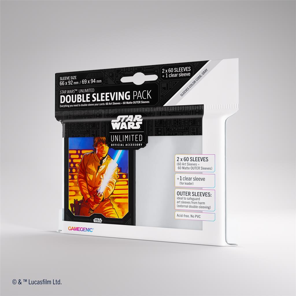 Koszulki na karty Gamegenic: Star Wars Unlimited - Double Sleeving Pack - Luke Skywalker (66x92 / 69x94 mm) - 2 x 60 sztuk