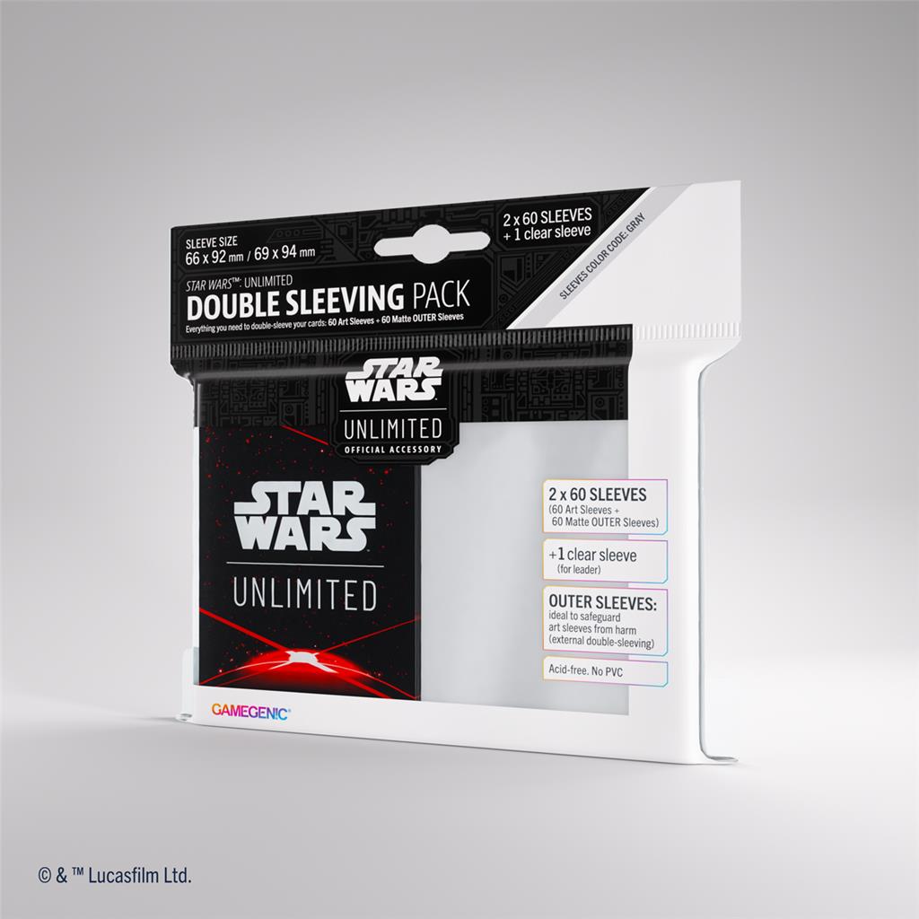Koszulki na karty Gamegenic: Star Wars Unlimited - Double Sleeving Pack - Space Red (66x92 / 69x94 mm) - 2 x 60 sztuk