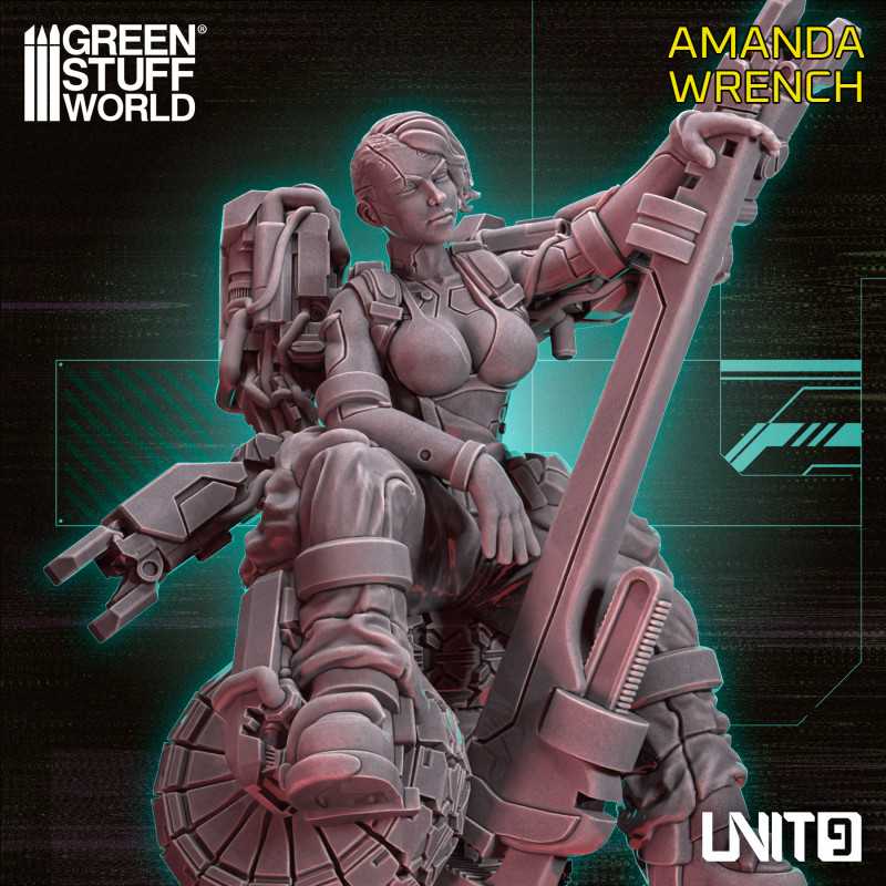 Green Stuff World: UNIT9 Cyberpunk - Amanda Wrench 54mm