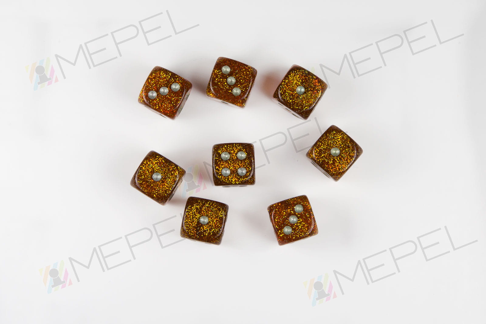 Kości Chessex - kostka k6 12mm Glitter Gold/silver