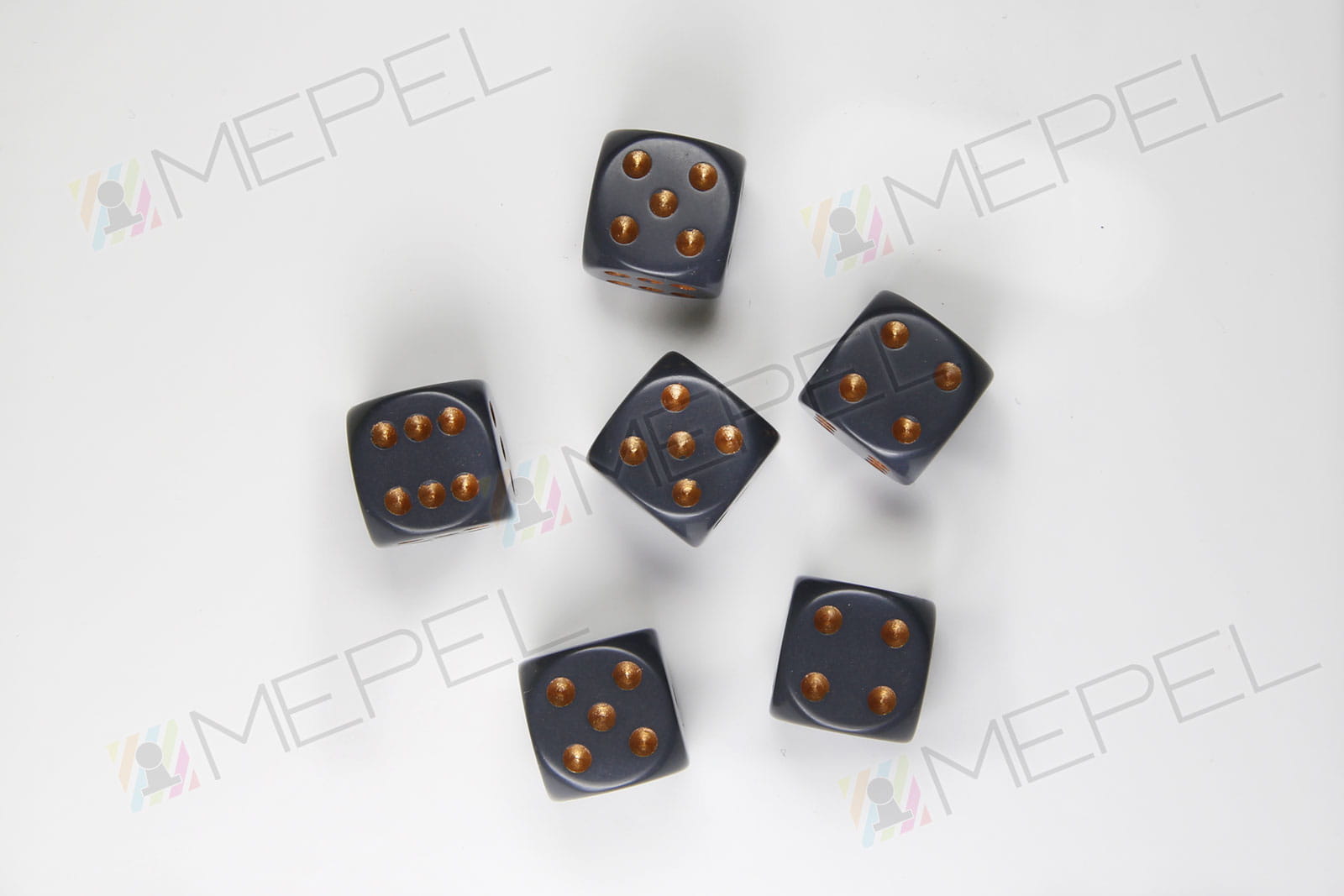 Kości Chessex - kostka k6 16mm Opaque Dark Grey/copper
