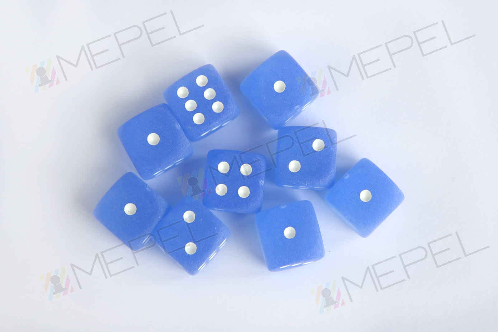 Chessex D6 12mm Frosted Blue/white die