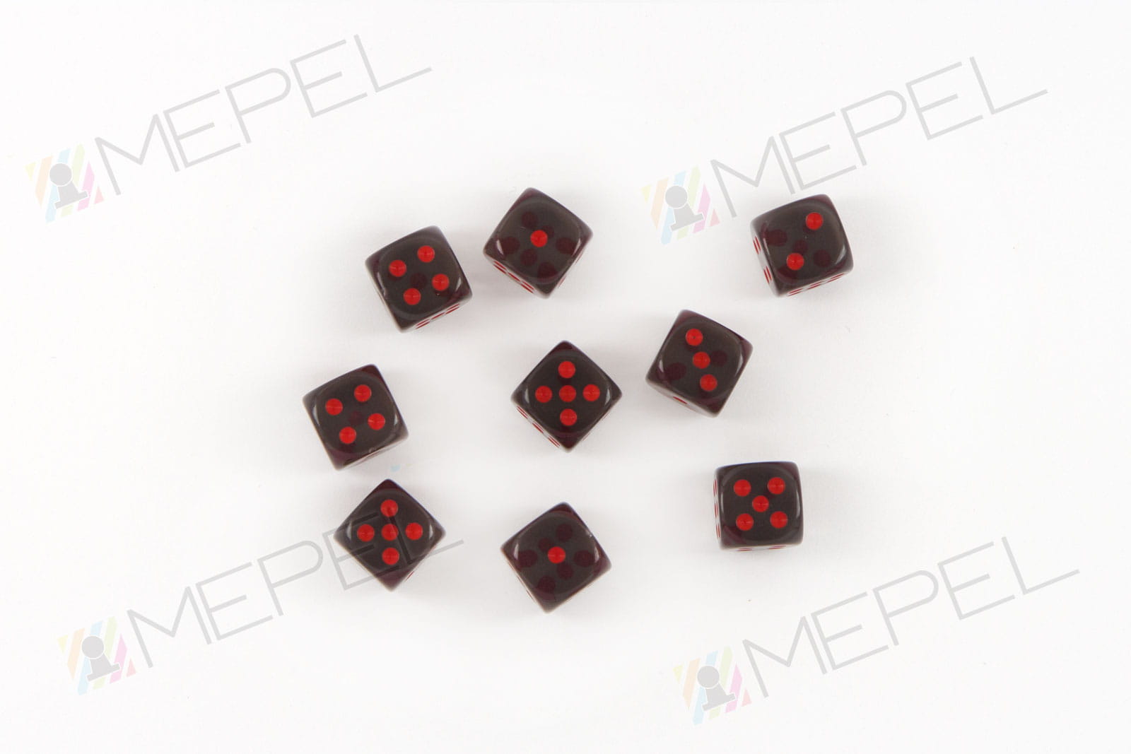 Kości Chessex - kostka k6 12mm Translucent Smoke/red