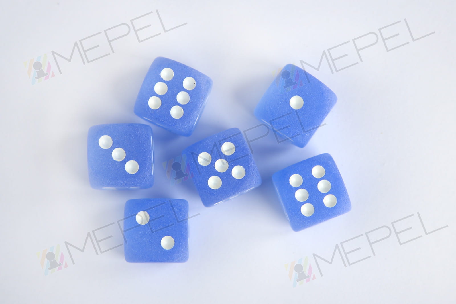 Chessex D6 16mm Frosted Blue/white die