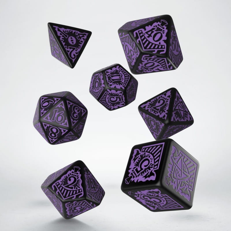 "Call of Cthulhu" Horror on the Orient Express Black & purple dice set