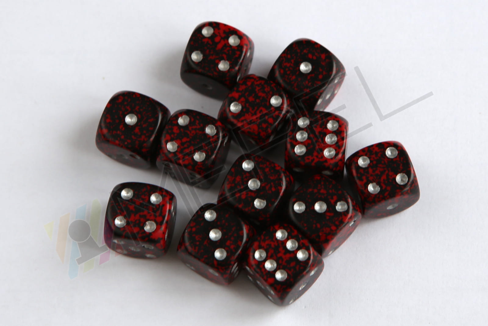 Chessex D6 12mm Speckled Silver Volcano die